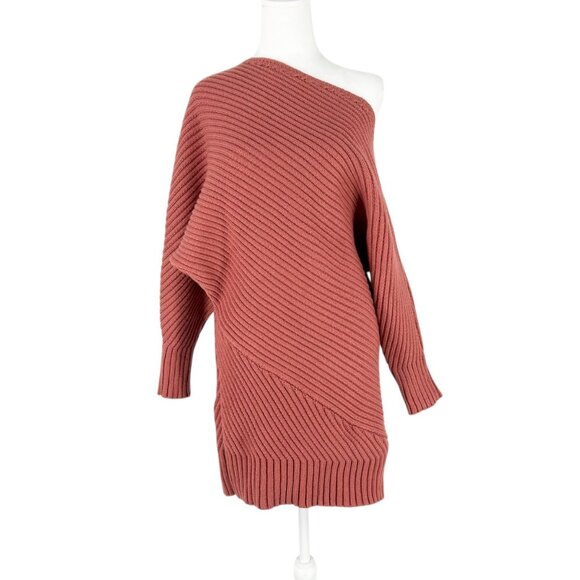NWT Cult Gaia Kitty Knit Wool Blend One Shoulder Sweater Dress in Jaipur - Picture 2 of 8
